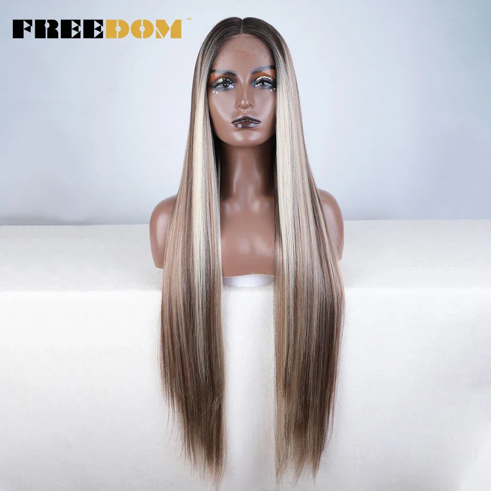 FREEDOM Synthetic Lace Front Wigs For Women Super