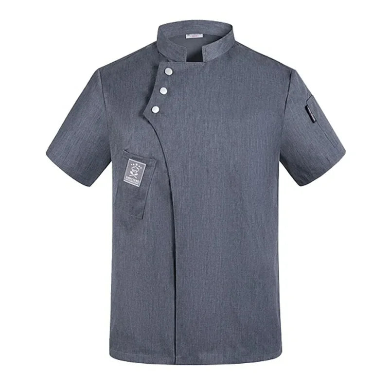 Mens Chef Jacket Short Sleeve Kitchen Clothes White