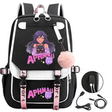 Fashion Aphmau Print Backpacks Teenage Usb Charging Rucksack
