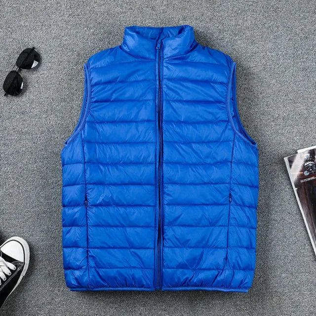 2024 New Winter stand collar Men's Vest White