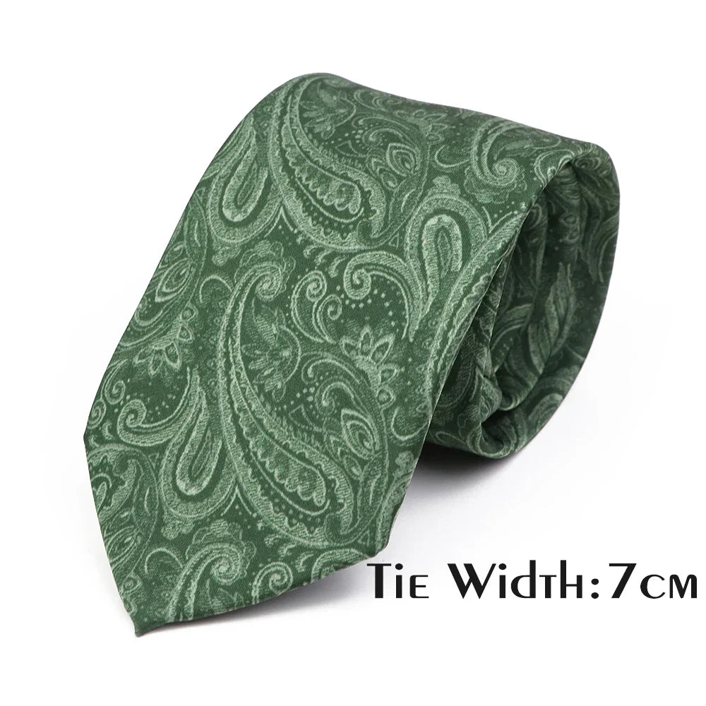 Vintage Floral Geometric Print Necktie Unique Style Mens