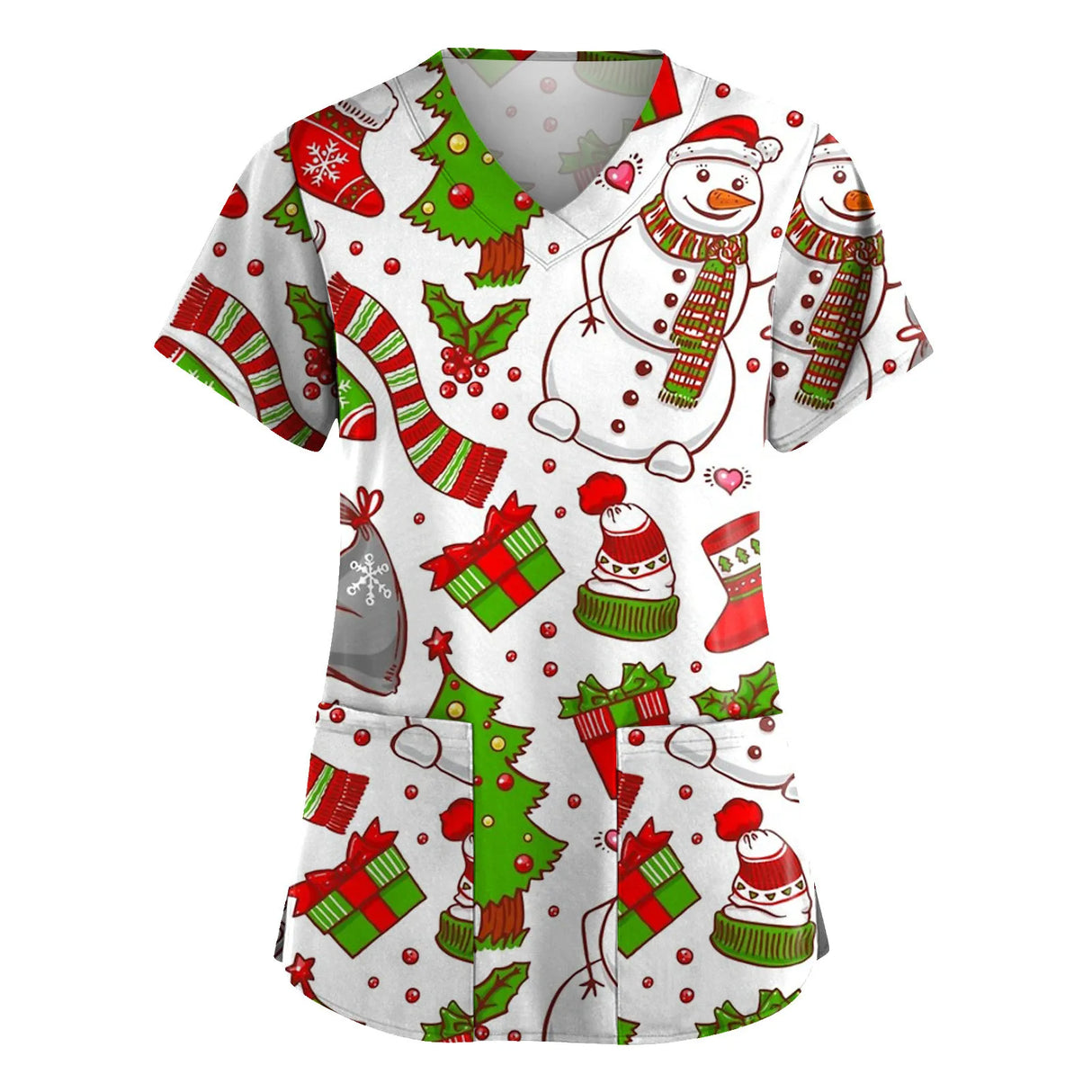 Christmas Cartoon print spa uniform beauty salon Pet