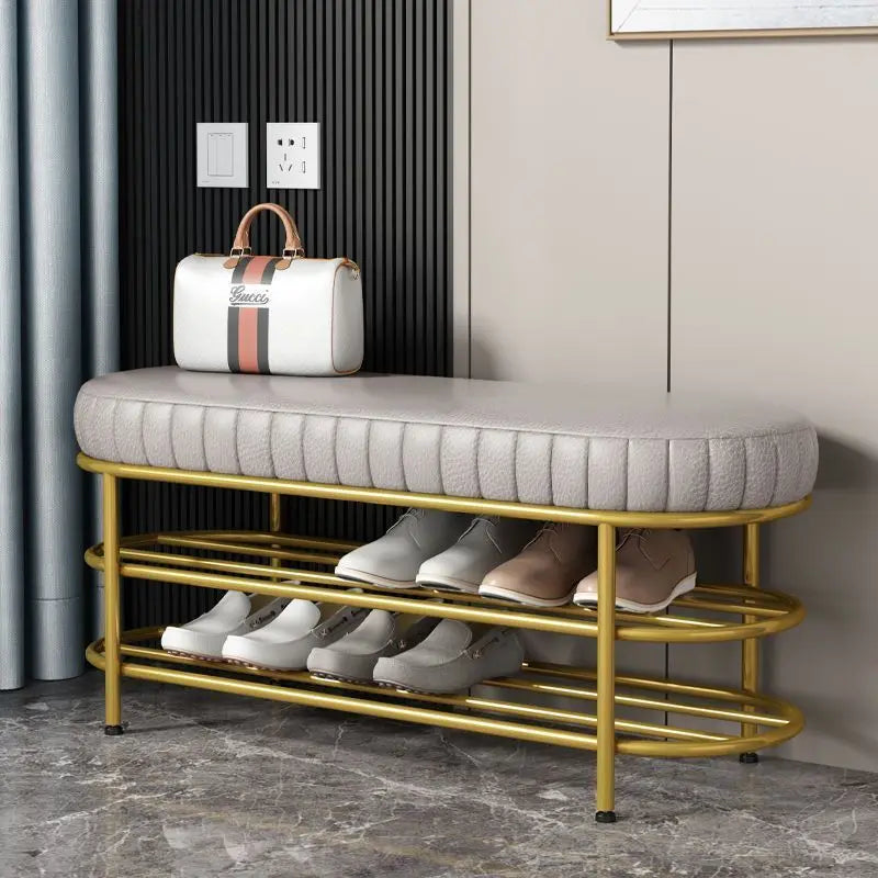 Nordic Shoe Bench Soft Cushion Multifunctional Shoe Rack