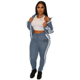 Ladies Tracksuits 2 Piece Set Sports Suit Zipper