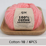 QJH 100% Cotton Yarn, Cotton Baby Sport Weight