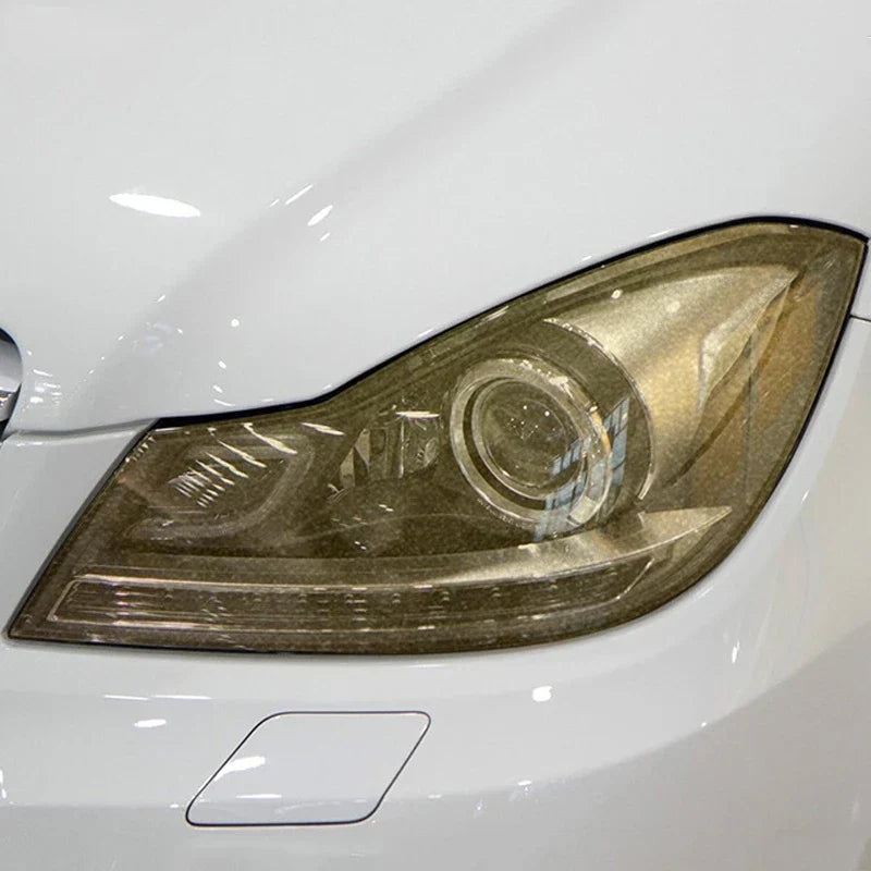 2 Pcs Car Headlight Protective Film Transparent Black