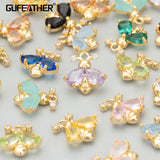 GUFEATHER ME34,jewelry accessories,18k gold rhodium plated,copper,zircons,hand made,charms,jewelry making,diy