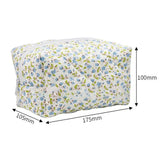 1PC Flower Printed Puffy Quilted Zipper Makeup Bag