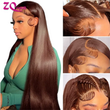 Chocolate Brown Straight 13x6 HD Lace Front Human