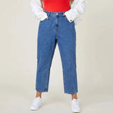 Plus Size Gray Jeans for Women Stretchy High