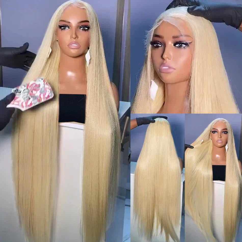 200% 13x6 HD Transparent 613 Blonde Lace Frontal
