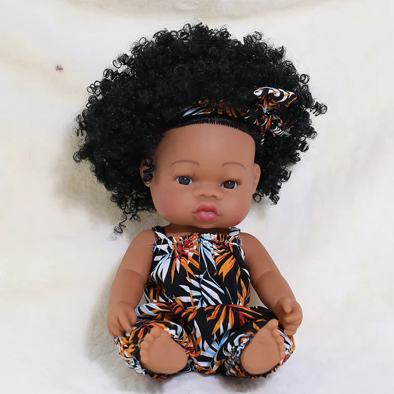 35cm Newborn Reborn African Doll Baby Simulation Soft