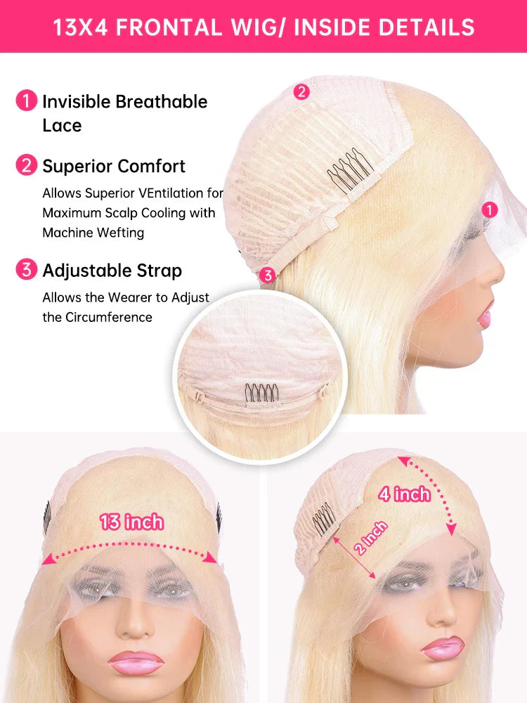 613 Human Hair 13x4 Lace Front Frontal Wig