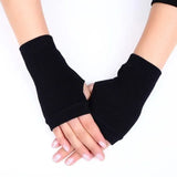 Men Winter Fingerless Gloves Half Finger Writting Office