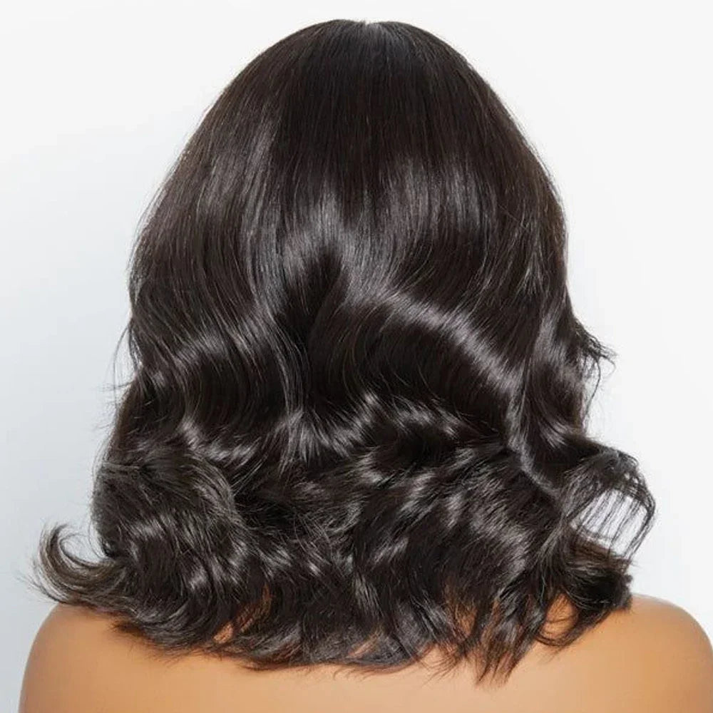 Body Wave Human Hair With Bangs 3x1.5 Lace