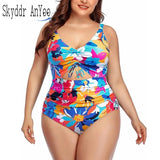 One Piece Floral Printed Women Plus Size Swimsuits