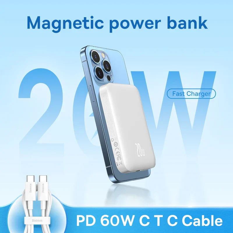 Baseus 20W Magnetic Wireless Charging 6000mAh Power Bank,