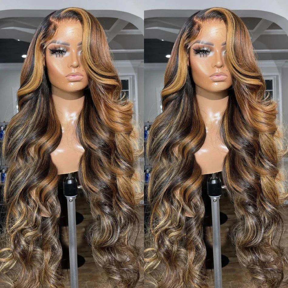 30 36 Inch Body Wave 13x4 Ombre Highlight