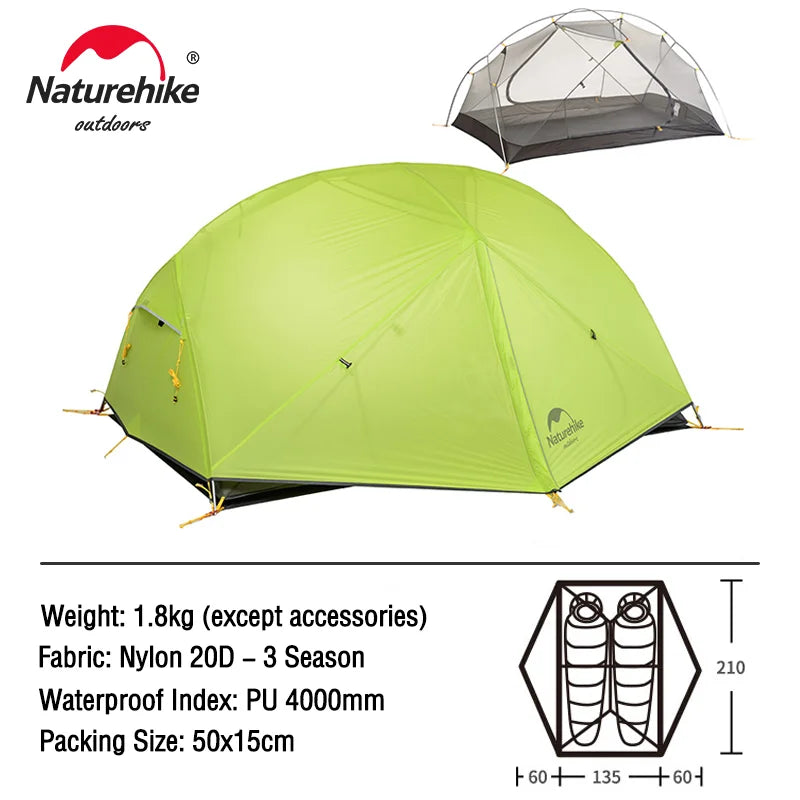 Naturehike Mongar Tent 2 Person Ultralight Travel Tent