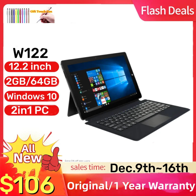 12.2'' 64 Bit 2in1 Windows 10 Tablet W122