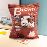 Cartoon a bag of snacks doll throw pillow