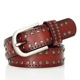 3.3CM Punk Lady Belts Rivet Women Belt High