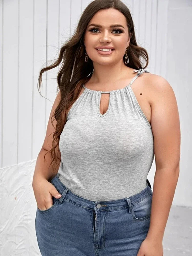 Plus Size Sexy Hater Neck Summer Casual Top