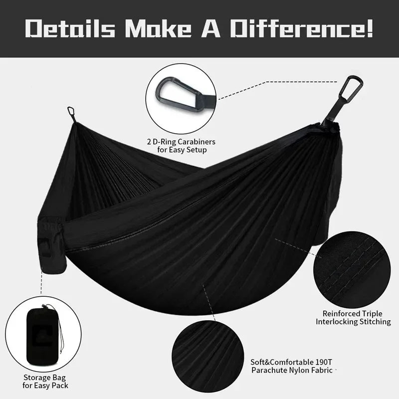 Oversized Double 118inx79in Hammock with Tree Straps and