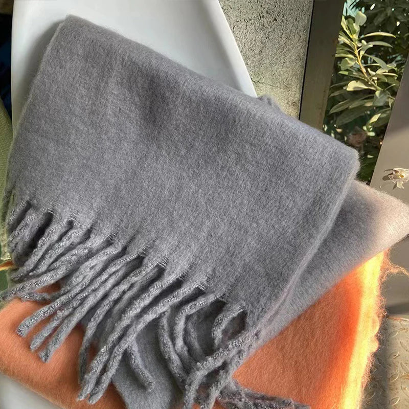 Luxury Cashmere Bright Solid Color Women Scarf Winter