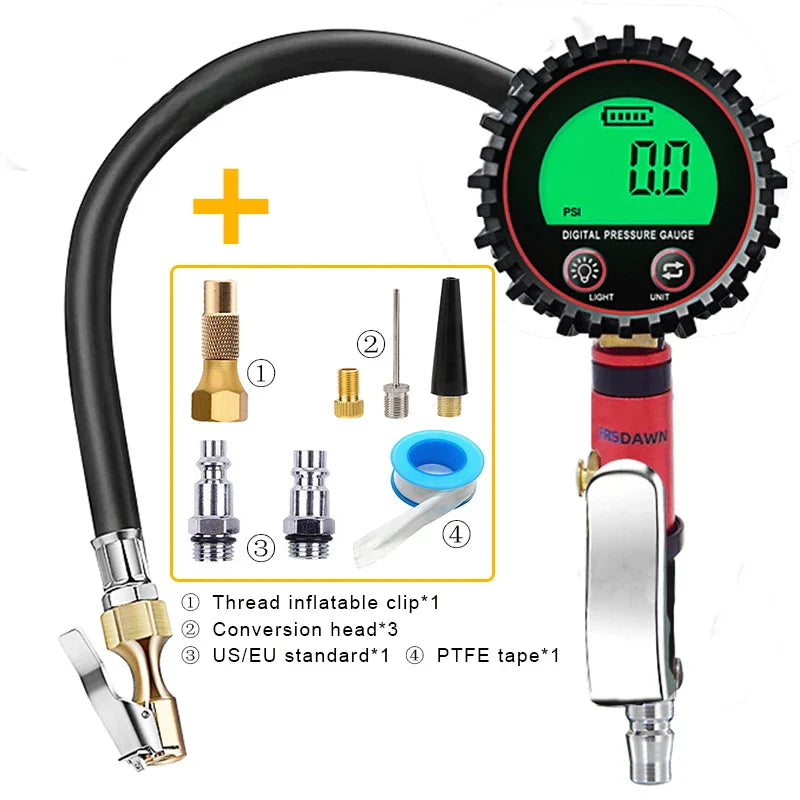Car Tire Pressure Gauge Air Inflator US/EU Vehicle