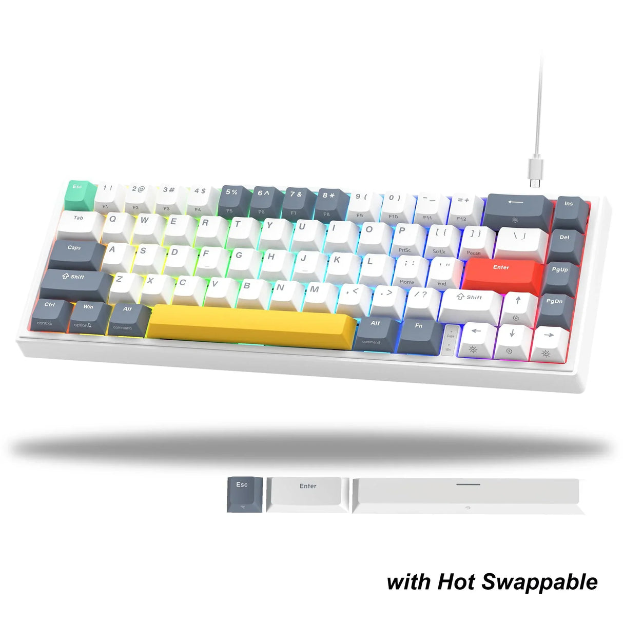 womier Hot Swappable Mechanical Keyboard Gasket Mounted Gamer