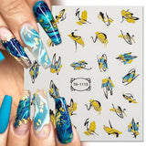 Purple Marble Nails Stickers Smoke Design Manicure Decals