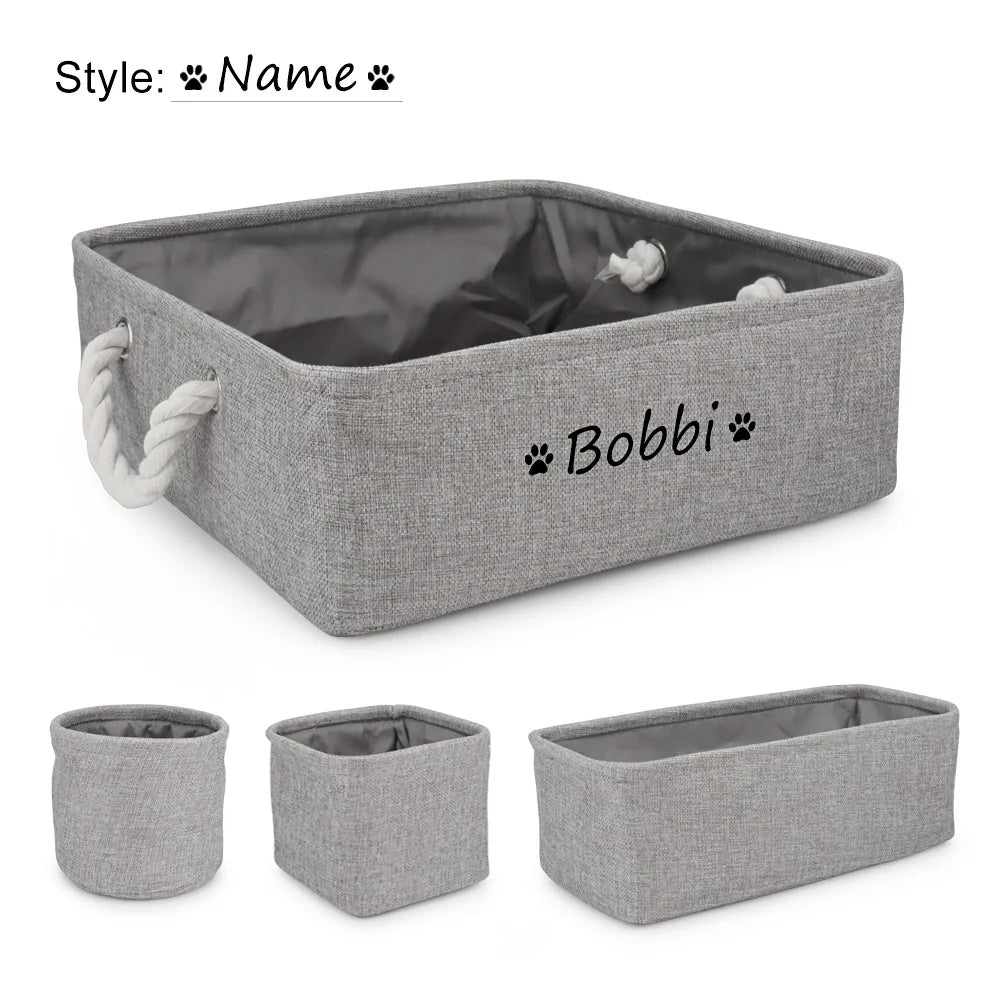 4pcs/set Customized Name Dog Clothes Storage Basket Pet