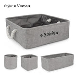 4pcs/set Customized Name Dog Clothes Storage Basket Pet