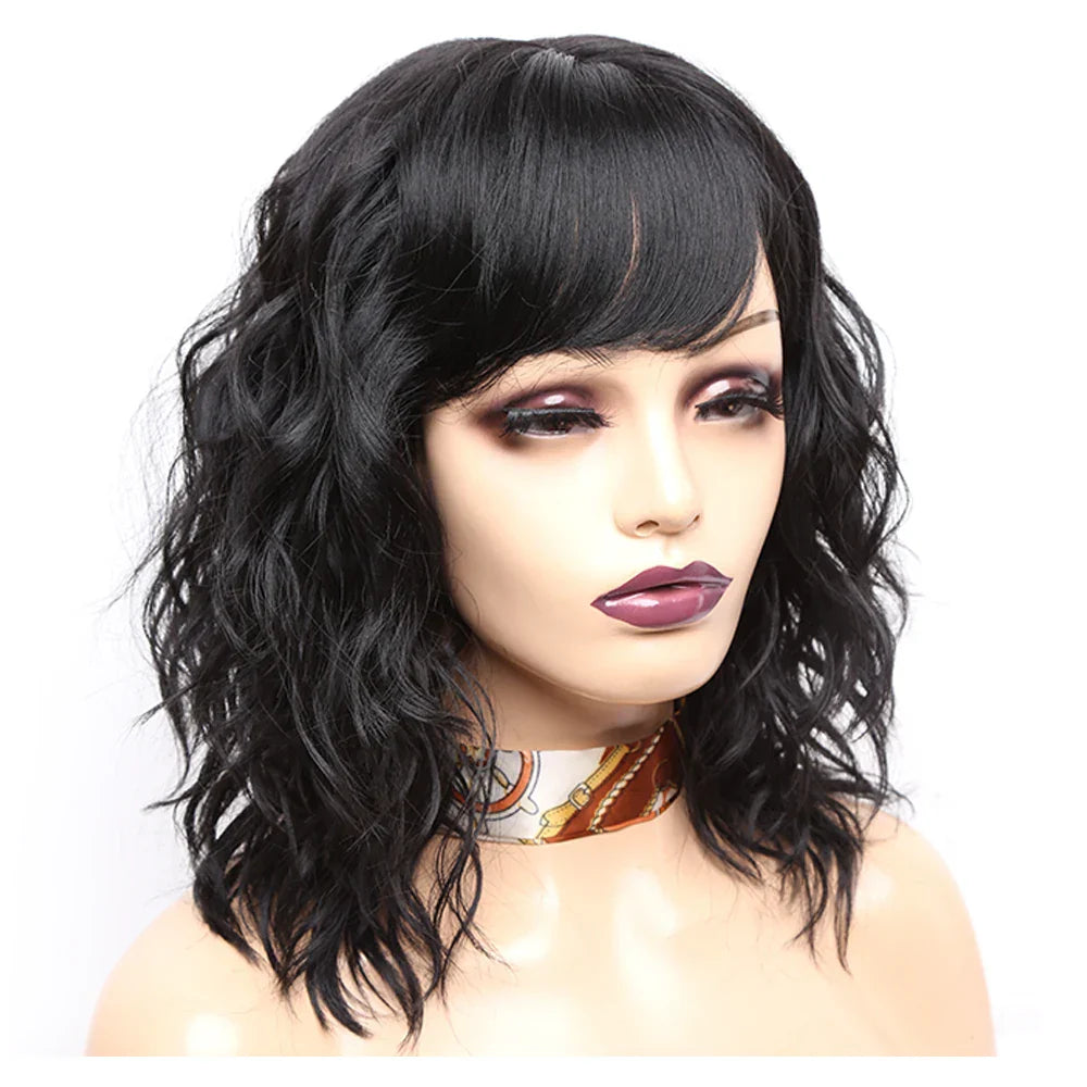 Amir Brown Wigs Synthetic Natural Wavy Wigs for