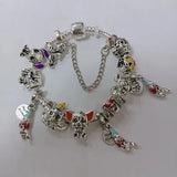 Cute Enamel Disney Princess Dress Charms Bracelet Women