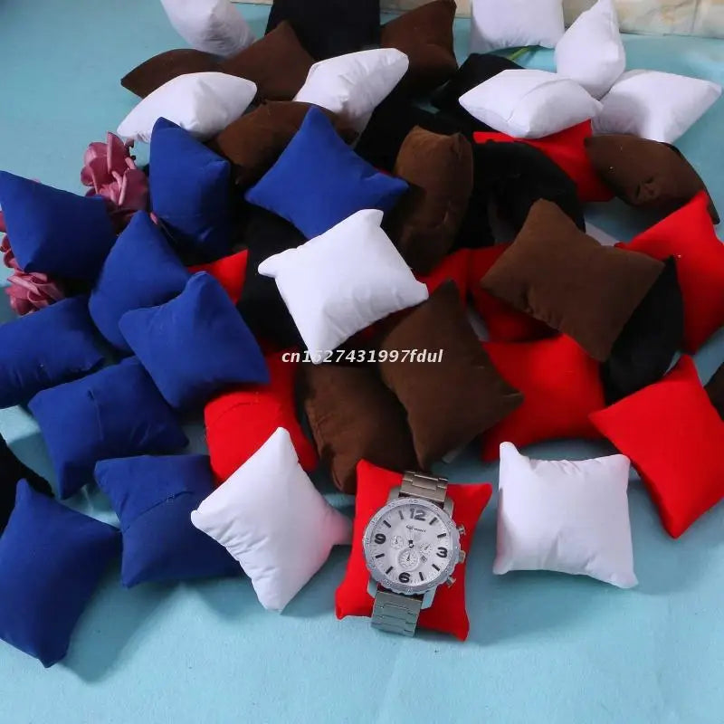 10 Pcs Velvet Bracelet Pillow Multicolor Jewelry Pillow