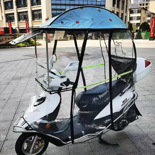 Electric vehicle canopy tricycle fully enclosed windshield rain