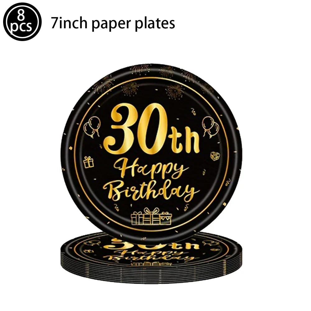 Men Women Birthday Disposable Tableware Party Decor 30