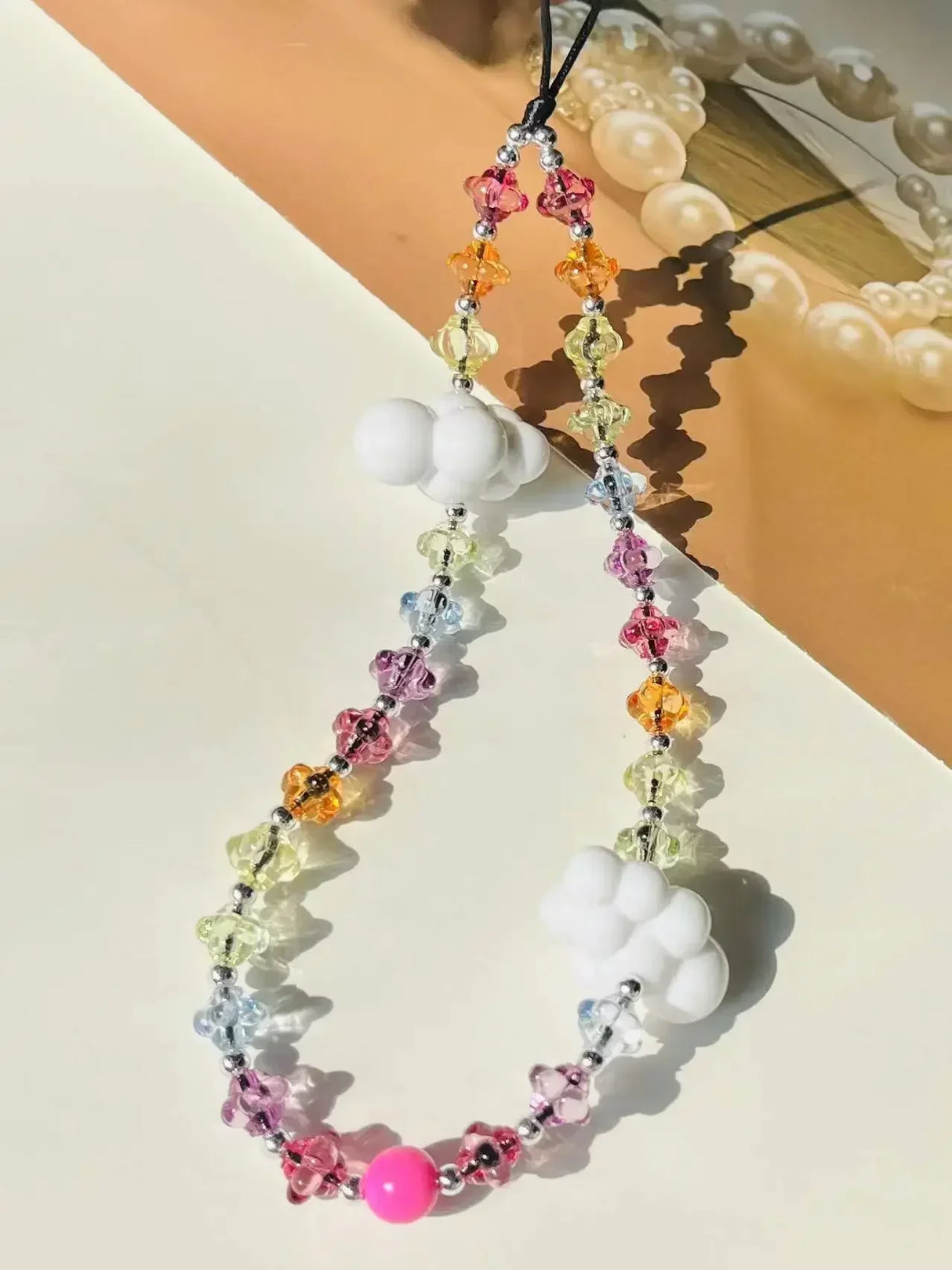 Colorful Crystal Cell Phone Charm Strap Acrylic Heart