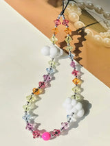 Colorful Crystal Cell Phone Charm Strap Acrylic Heart