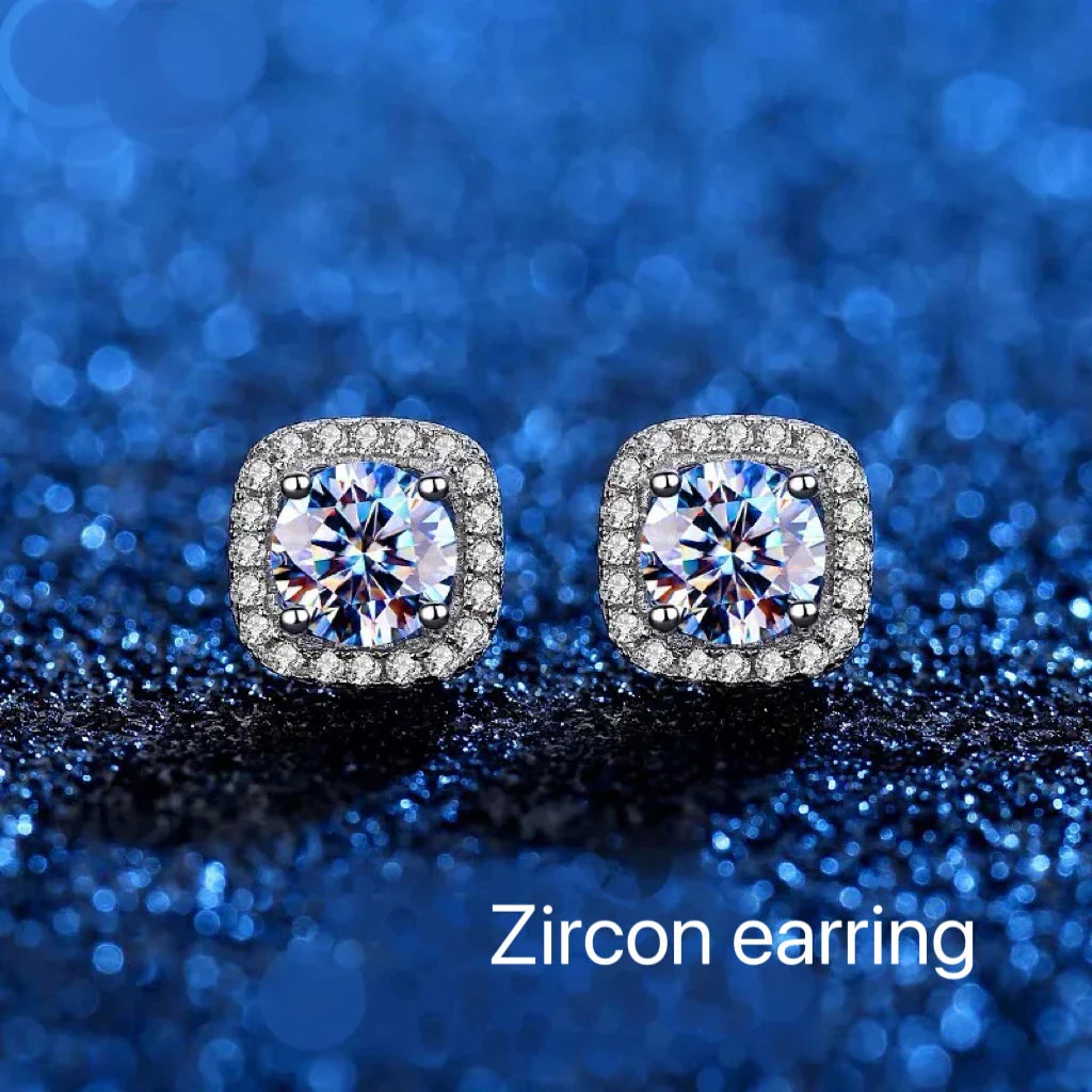 D VVS1 Moissanite Stud Earrings For Women 925