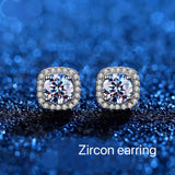 D VVS1 Moissanite Stud Earrings For Women 925