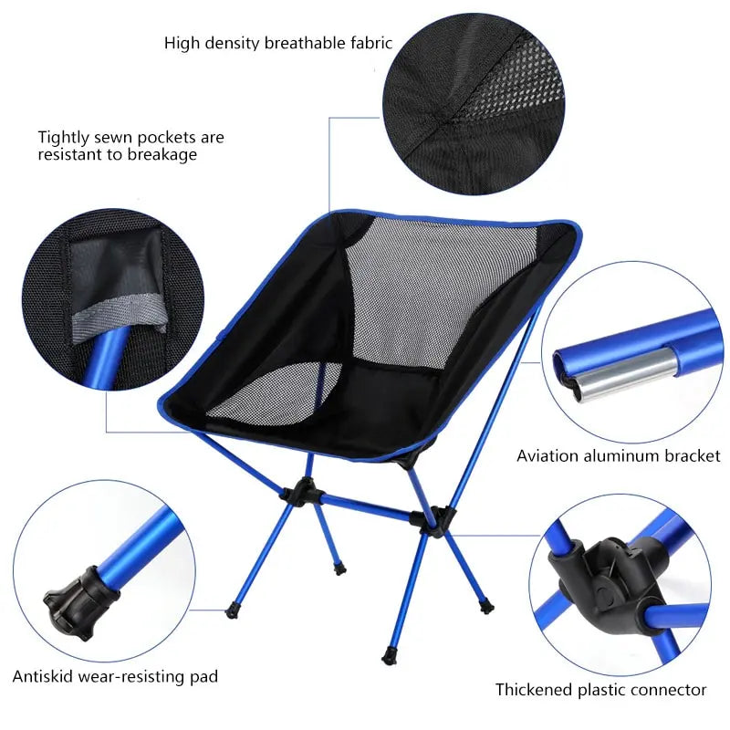 Travel Ultralight Folding Chair Superhard High Load Outdoor