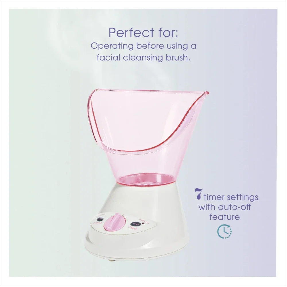 True Glow Facial Sauna Moisturizing Treatment System, Pink/White ， facial steamer ，Home Use Beauty Devices