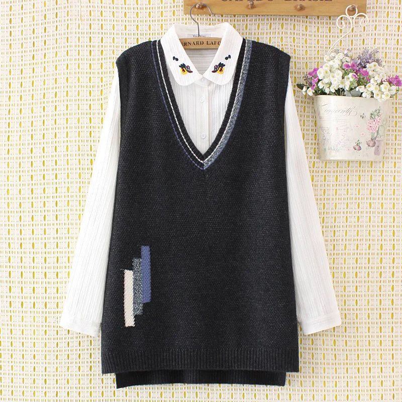 Plus Size Sweater Vest Women Clothing 4xl Loose