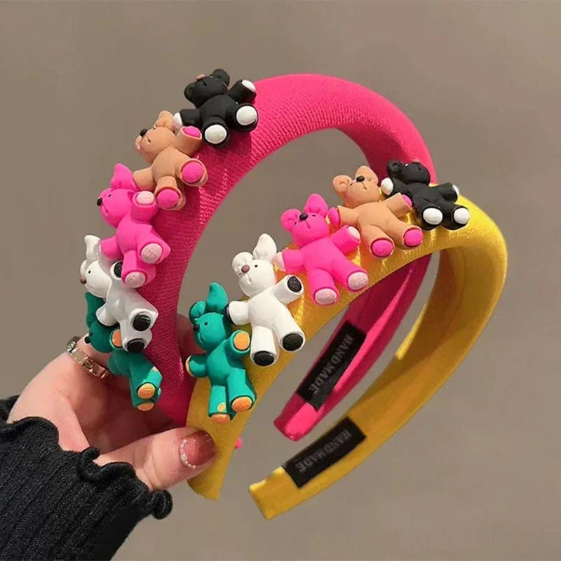 Korean Colorful Bear Headband Girl Cartoon Headwear Kids