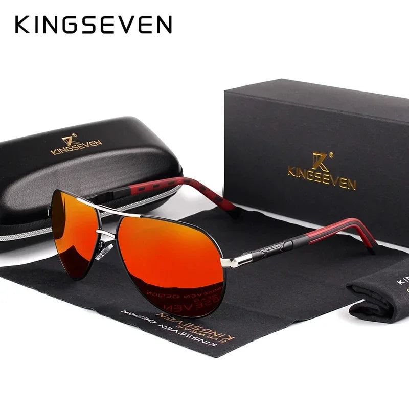 KINGSEVEN New Fashing Men’s Sunglasses High Quality Aluminum Luxury Retro Functional Glasses Women Pilot Accessory Eyewear