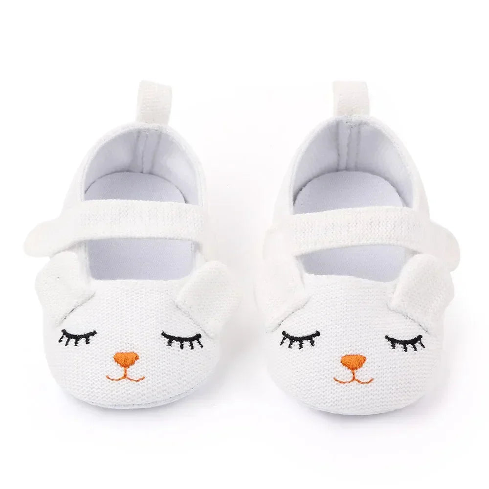 Baby Cute Smile Princess Shoes Solid Colour Knitted