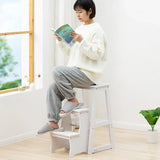 Solid Pine Wood High Stools Kitchen Multifunctional Step